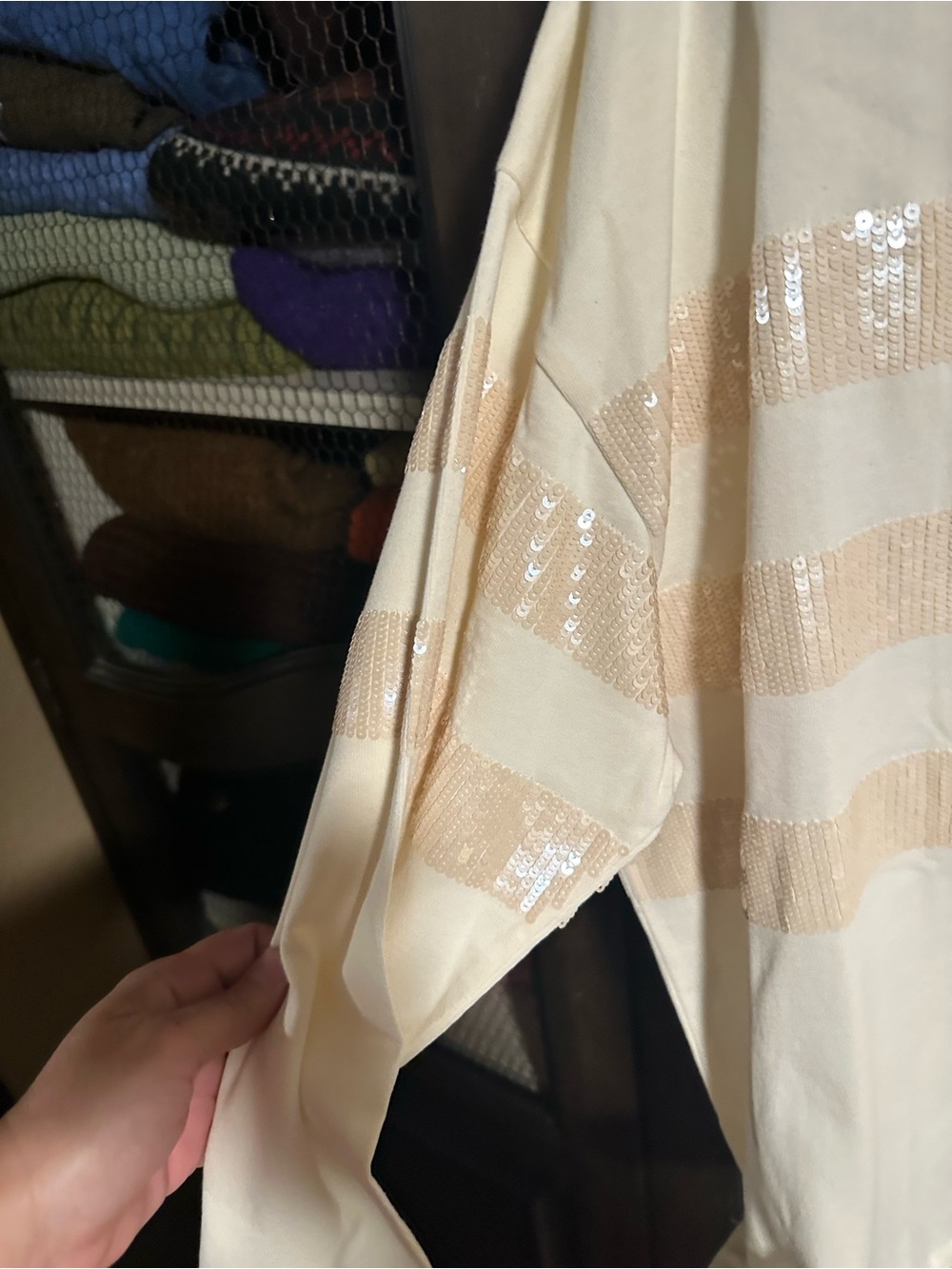 J.Crew cream sequin stripe shirt NWT XL - Picture 12 of 12